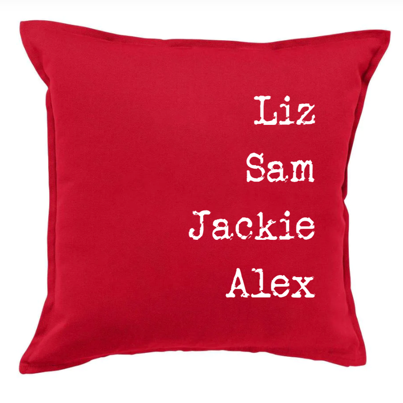 Family Names Throw Pillow Covers - 8 Colors -