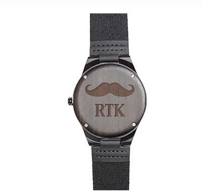 Personalized Dark Brown Wooden Wrist Watch -  - Completeful