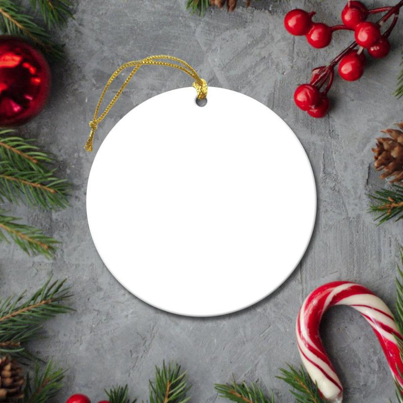 Non-Personalized Christmas Round Ceramic Ornaments -  - JDS