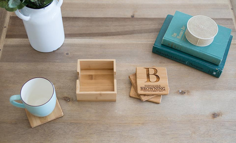 Personalized St. Patrick’s Day Bamboo Coasters – Set of Four -  - Qualtry
