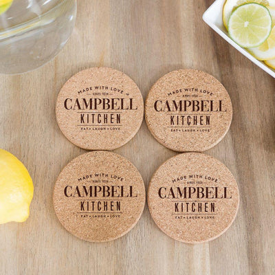 Personalized Thick Cork Coasters -
