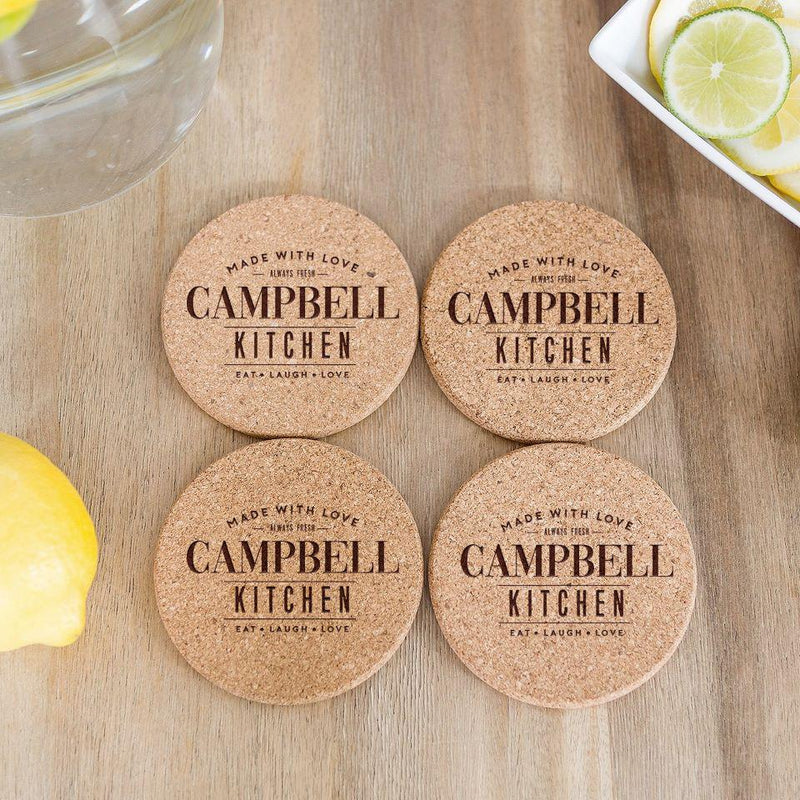 Personalized Thick Cork Coasters -  - Qualtry
