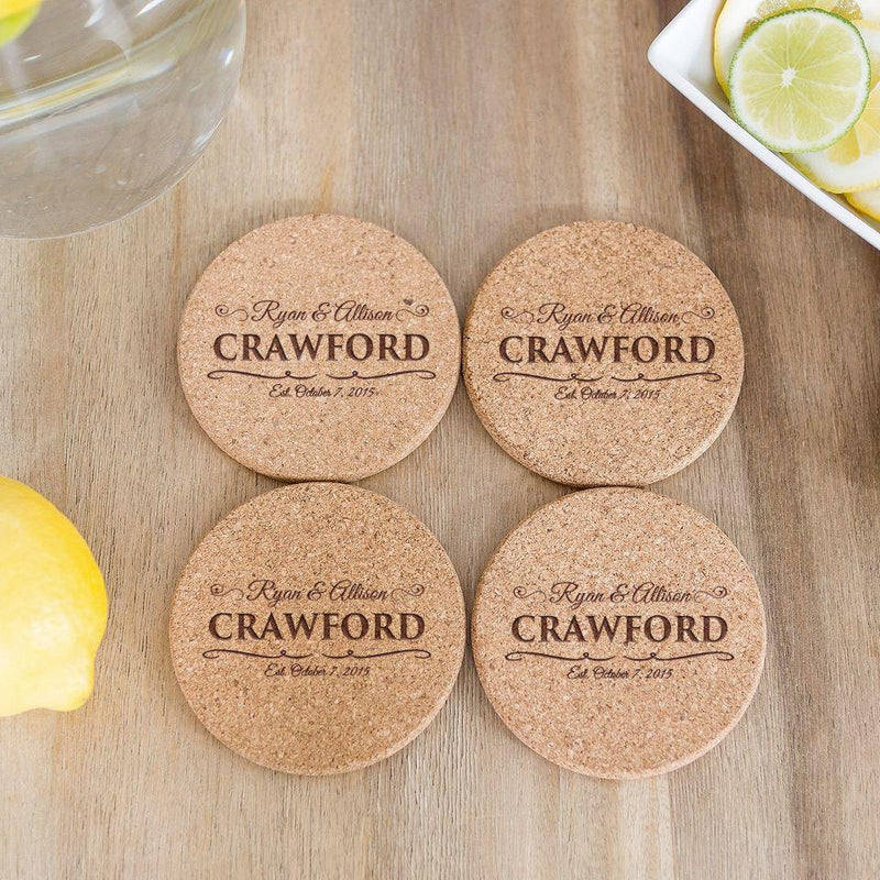 Personalized Thick Cork Coasters -