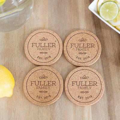 Personalized Thick Cork Coasters -  - Qualtry