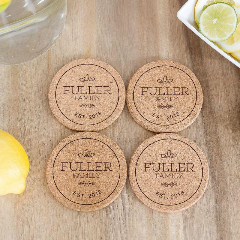 Personalized Thick Cork Coasters -