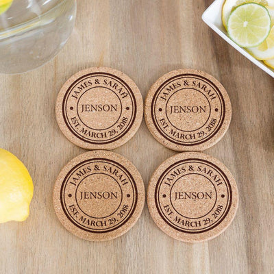 Personalized Thick Cork Coasters -