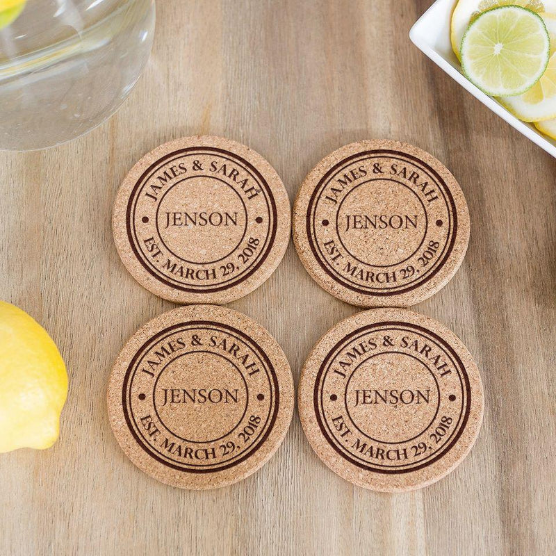 Personalized Thick Cork Coasters -