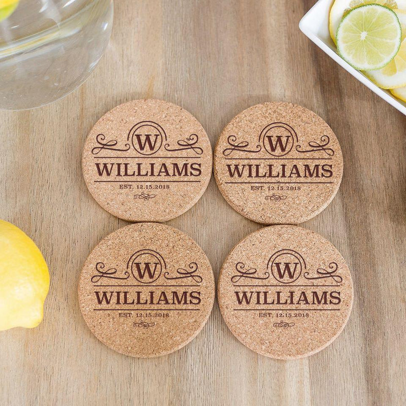Personalized Thick Cork Coasters -