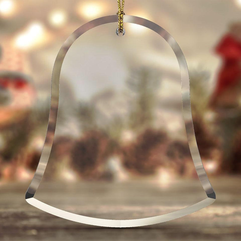 Personalized Christmas Beveled Glass Ornament - Bell Shape -  - JDS
