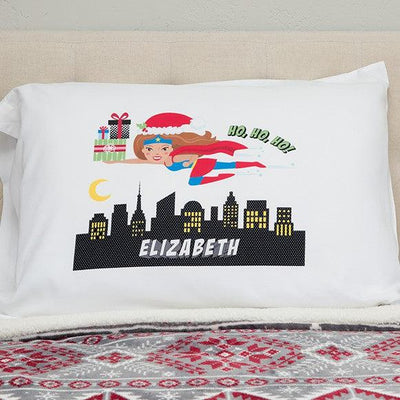 Personalized Christmas Girls Superhero Pillowcases -  - Qualtry
