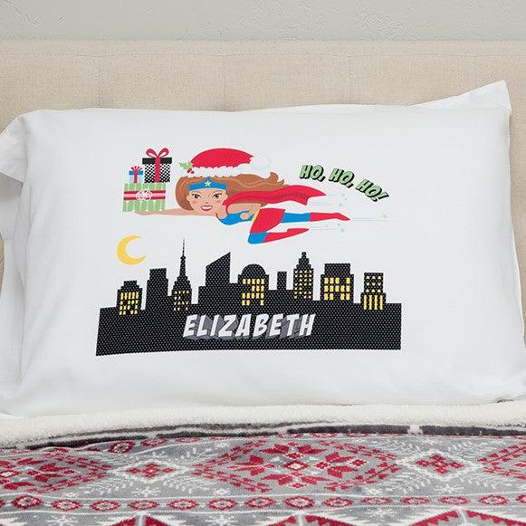 Personalized Christmas Girls Superhero Pillowcases -  - Qualtry