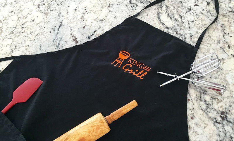 Personalized Embroidered Black Cooking Aprons -  - Qualtry