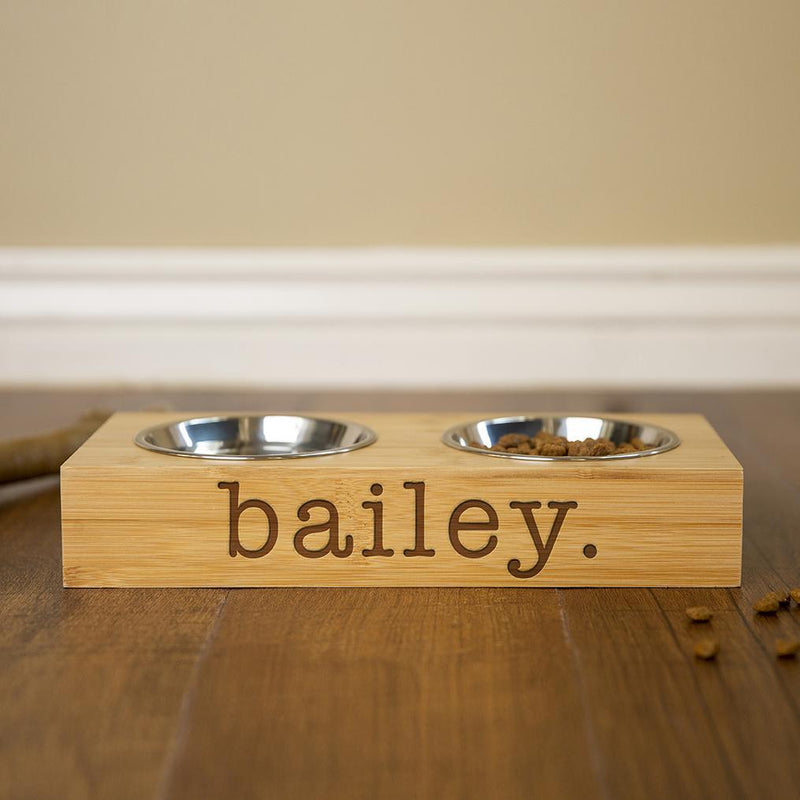 Personalized Dog and Cat Feeding Stands with Bowls -  - Qualtry