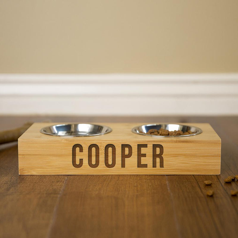 Personalized Dog and Cat Feeding Stands with Bowls -  - Qualtry