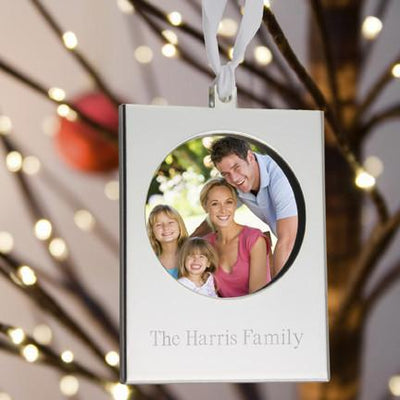 Personalized Silver Frame Christmas Ornaments -  - JDS
