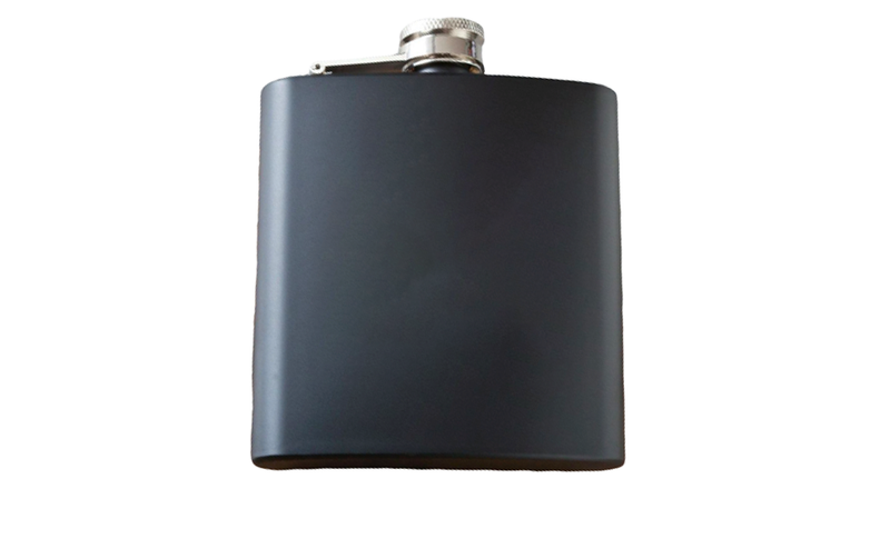 Personalized Matte Black Groomsmen Flask - 6 oz. -