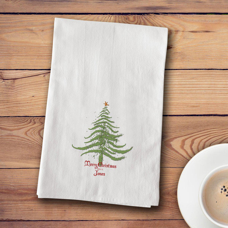 Personalized Christmas Tea Towels - 12 designs - Christmas Tree - JDS
