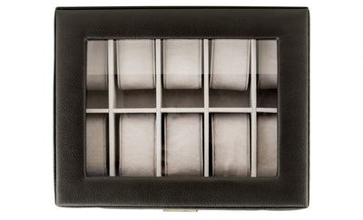 Personalized Black Leather Watch Box -  - JDS