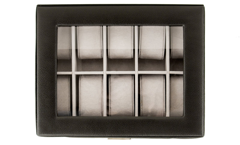 Personalized Black Leather Watch Box -  - JDS