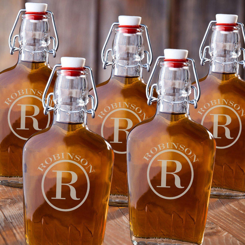 Monogrammed Glass Flasks - Set of 5 -  - JDS
