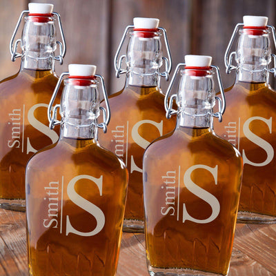 Monogrammed Glass Flasks - Set of 5 -  - JDS