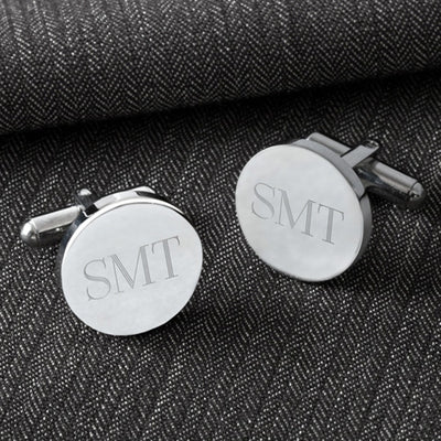Personalized Classic Round Monogram Cufflinks -