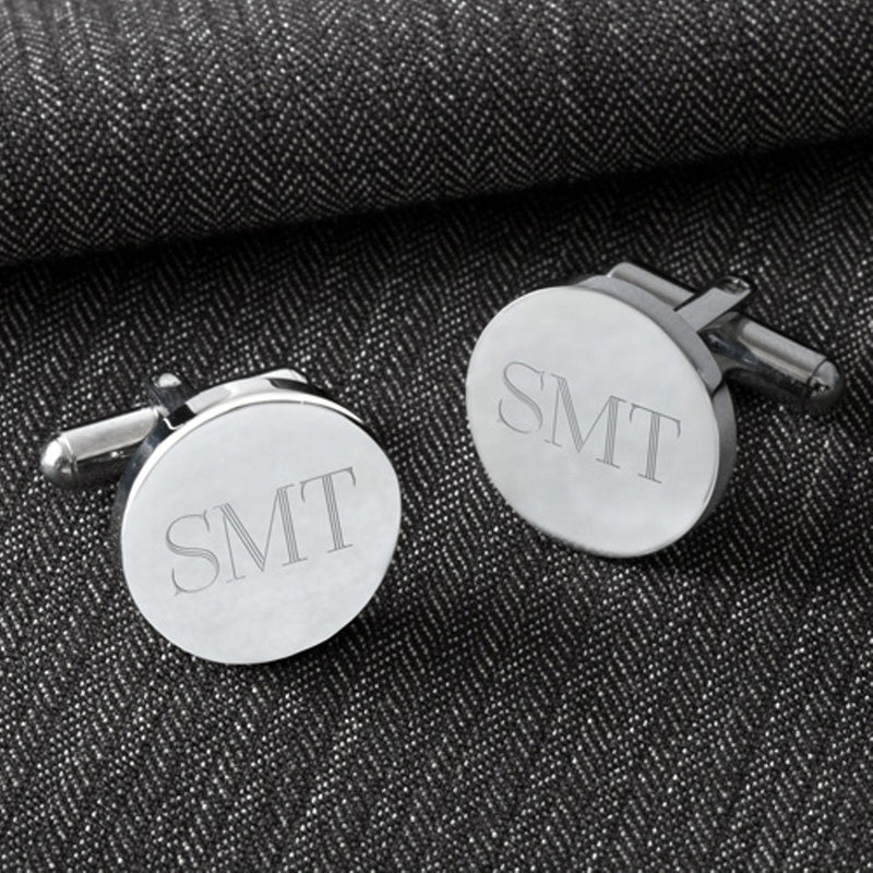 Personalized Classic Round Monogram Cufflinks -