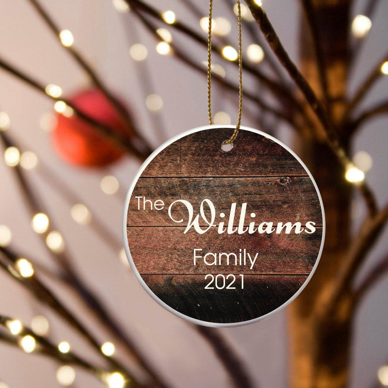Personalized Family Name Ceramic Ornaments - Merbau - JDS