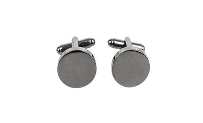 Personalized Round Gunmetal Cufflinks -  - JDS