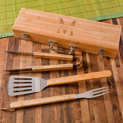 Personalized BBQ Grill Set - Custom Logo -