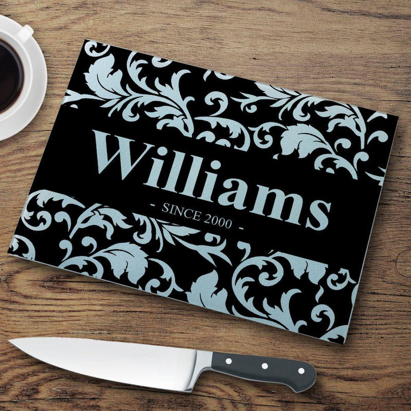 Personalized Floral Glass Cutting Boards -  - JDS