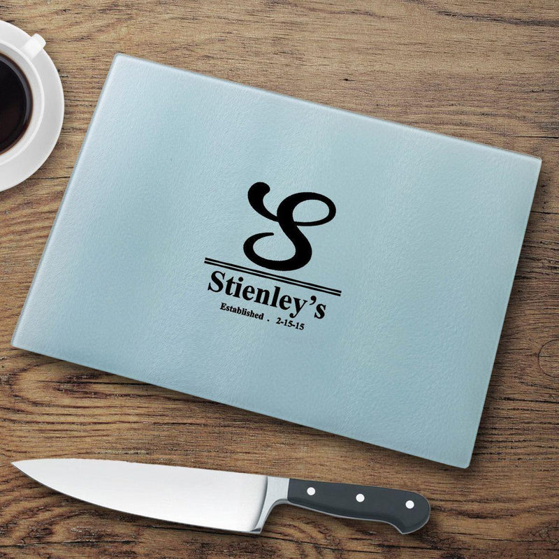 Personalized Glass Cutting Board - Monogram - JDS