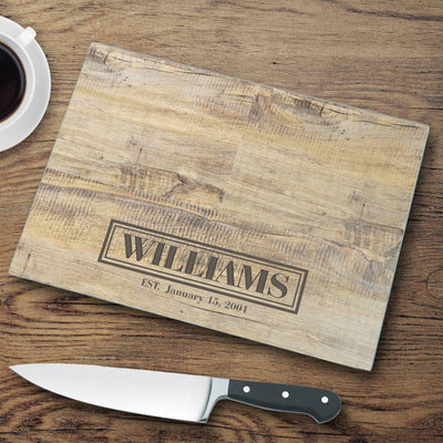 Personalized Wood Design Cutting Board - Rustic - JDS
