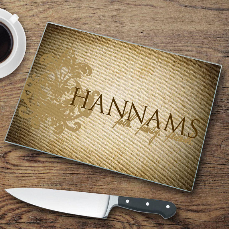 Personalized Glass Cutting Board - Faith Family Friends - JDS