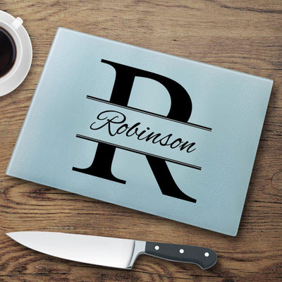 Personalized Stamped Monogram Glass Cutting Board -  - JDS