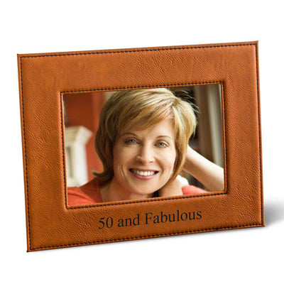 Personalized 5x7 Vegan Leather Picture Frame - Rawhide - A Gift Personalized