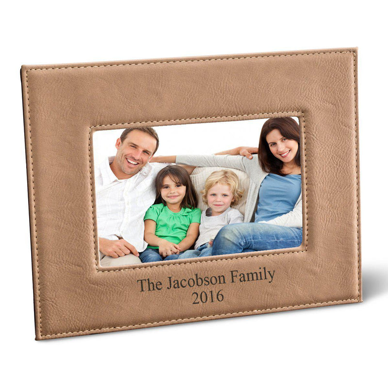 Personalized 5x7 Vegan Leather Picture Frame - Tan - A Gift Personalized