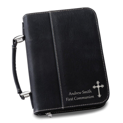 Personalized Leather Bible Cover - 6 Colors - Black - JDS