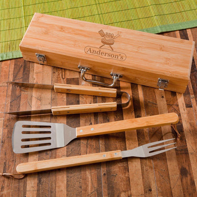 Personalized BBQ Grill Set - Custom Logo - - Lazerworx
