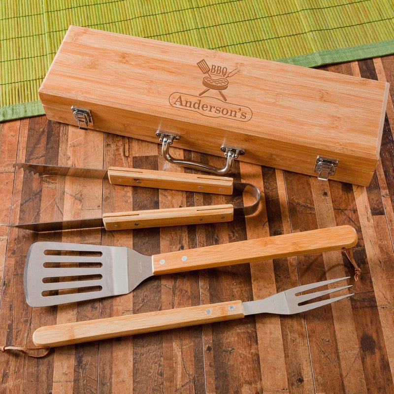 Personalized BBQ Grill Set - Custom Logo - - Lazerworx