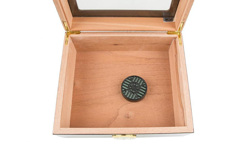 Personalized Glass Top Mahogany Humidor -
