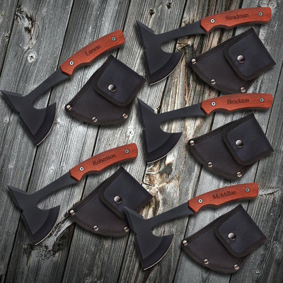 Personalized Set of 5 Saw Mountain Axes -  - JDS