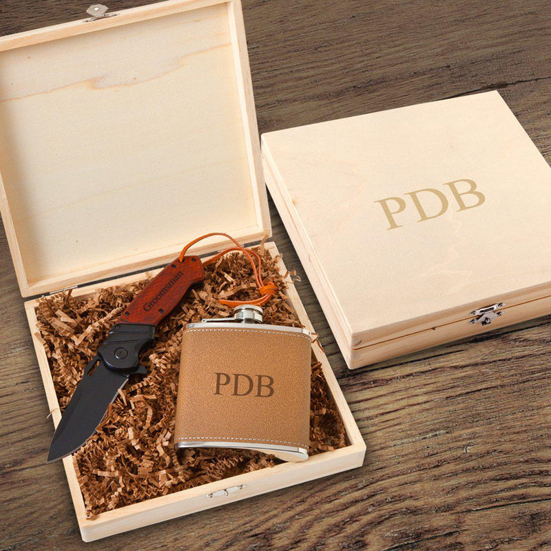 Personalized Perth Groomsmen Flask Gift Box -  - JDS