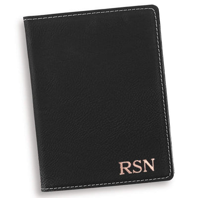 Personalized Black Passport Holder - Rose Gold - JDS
