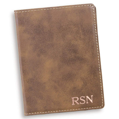 Personalized Rustic Passport Holder - RoseGold - JDS