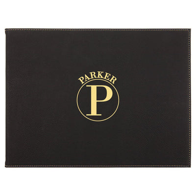Personalized Certificate Holder 9” x 12” - Black - Circle - JDS