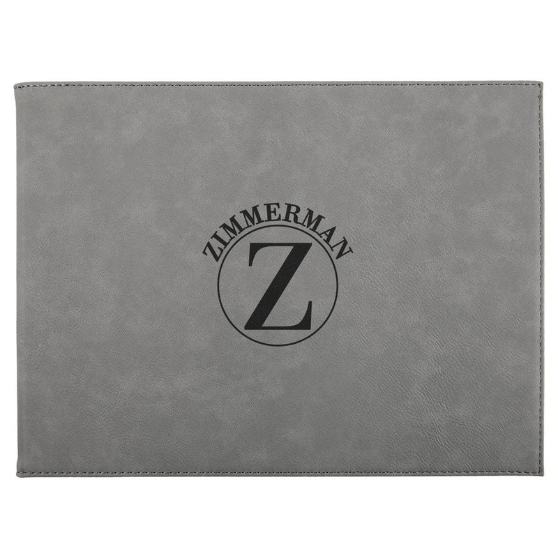 Personalized Certificate Holder 9” x 12” - Gray - Circle - JDS