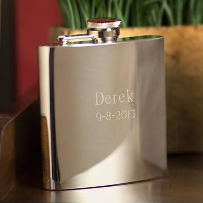 Personalized High Polish Stainless Steel Flask  - 7 oz. -  - JDS