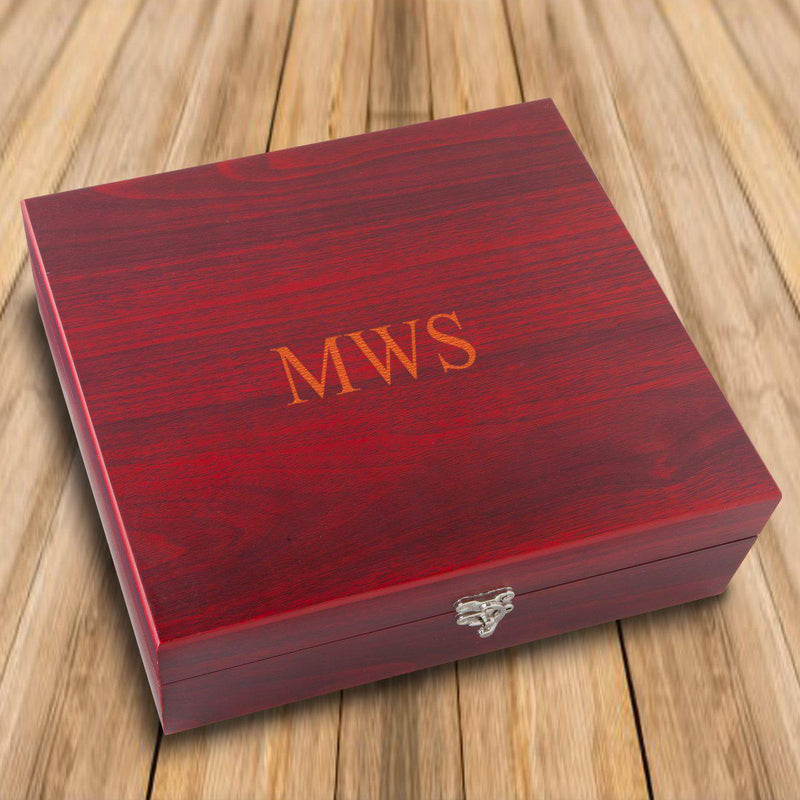 Personalized Rosewood Martini Gift Set Box -