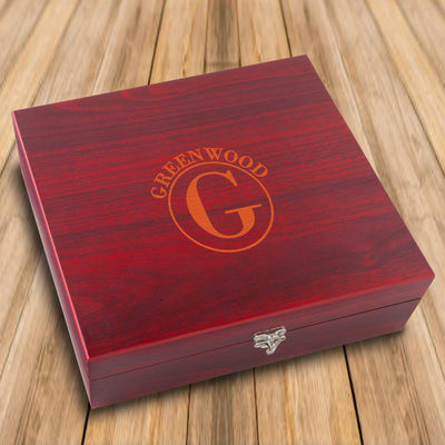 Personalized Rosewood Martini Gift Set Box -